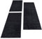 Carpettex Bettumrandung Schlafzimmer 3teilig Kurzflor Teppich Einfarbig Design Anthrazit Bettset:2 mal 80x150 + 1 mal 80x250 - Bettvorleger Schlafzimmer Läufer Set Weicher Bettumrandung Teppich