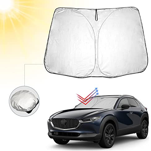 BIBIBO Parasol para Coche Parabrisas Compatible con Mazda CX-30 2019-2024, Parasol para Coche para Parabrisas Delantero, Cubierta de salpicadero Interior contra Rayos UV