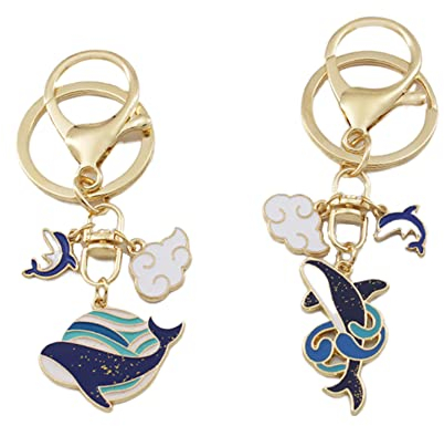 ARFUKA 2 Stück Schlüsselanhänger Wal Autoschlüsselanhänger Schlüsselringe Schlüsselbund Taschenanhänger Keychain Weihnachtsgeschenke Geburtstaggeschenke Valentinstaggeschenk