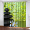 SUBIKA Vorhänge 3D Drucken Zen Gardinen 200x200cm （2x100x200cm） Fenstervorhang 100% Polyester Blickdichte 3D Kiesel Bambus Vorhänge Schlafzimmer Wohnzimmer Home Dekoration