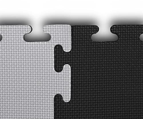 Foam Mats for the Gym 1m x 1m x 2cm Grey/Black | High Density Interlocking Floor Mats for Home Gym, Karate, Kickboxing, Yoga & More | Interlocking Foam Tiles