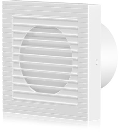 Hon&Guan 100mm Bathroom Extractor Fan Louvre Toilet Ventilation Extractor Fans Grille 4 Inch 80m³/h 14W Wall Mounted