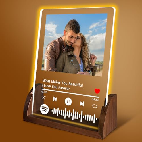 YINYIFANS Individualisiertes Spotify-Schild, unvergessliche romantische LED-Lampe, einzigartiges Valentinstagsgeschenk, Geschenke für Paare, personalisierte Geschenke für sie/ihn. (Stil 1)