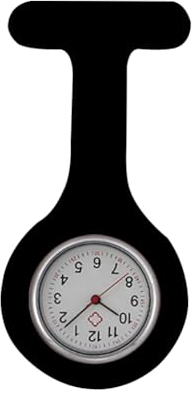 KARELLS Montre à Gousset d'Infirmière, Montre Trotteuse en Silicone avec Broche, Aiguilles Lumineuses, Montre d'infirmière, Montre à Gousset avec Clip, Cadeau pour Les Médecins et Infirmières