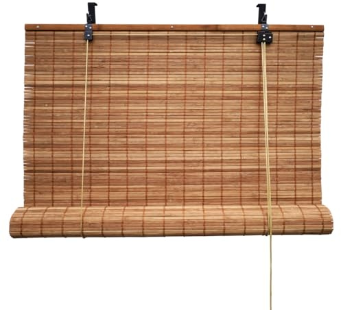 BambusChef® Bambusrollo Fedde 120 x 180 cm Braun - Sichtschutz Rollo für Fenster und Türen, Raffrollo Bambus inkl Montagematerial, Nachhaltiges Holzrollo aus Bambus