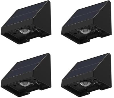 Auraglow Solar Fence, Wall & Post Lights – IP54 Waterproof Garden & Outdoor Downlights (4 Pack)