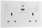 BG Electrical Double Switched Power Wall Plug Socket with Super Fast Charge Type A & C USB Charging Ports, Round Edge, Nexus 800 Series, White Moulded, 13A, 45W, 822UAC45