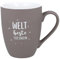 Spruchreif | Soft-Touch Tasse Taupe Welt beste Freundin – Beidseitig gravierte Tasse mit Spruch | Geschenk für Kaffeeliebhaber & Morgenmuffel | 350 ml