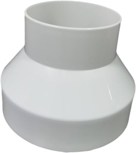 Round Ducting Reducer 150mm to 100mm - 6 to 4 inch Duct Pipe Reduction Coupler for Extractor Fans, Cooker Hood Tumble Dryer Ventilation