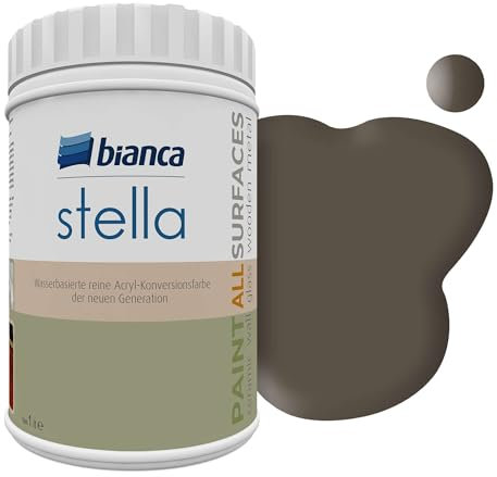 Bianca Stella Wasserbasierte Reine Acrylfarbe - Granito, 1 L - Hochwertige Farbe für Möbel, Wände und Beton, für alle Oberflächen, ideal für DIY, Handwerker und Profis