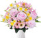 HUAESIN Künstliche Blumen Rosa Seidenblumen Rose Unechte Blumen Deko Pfingstrose Gefälschte Hochzeit Blumen für Draußen Balkon Topf Zimmer Garten Innen Außenbereich Deko