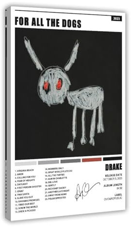 Liwaed Drake Musikposter für alle Hunde, Leinwand-Posterrahmen: 60 x 90 cm