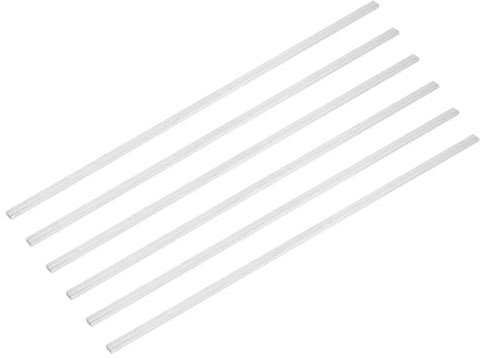 QUARKZMAN 6 Pcs Barra Plana Cuadrada de Aluminio, 1/8 (3mm) de Grosor x 13/64 (5mm) de Ancho x 12 (305mm) de Largo 6061 Placa de Aluminio Sólida Nuevo Stock de Molino Plateado