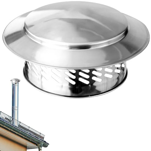 Ø 200mm Capot De Cheminée | Chapeau Conduit De Fumée En Acier Inoxydable | Capuchon De Couvercle De Tuyau De Cheminée | Pour Toit Rond Port D'échappement Multifonctionnel, Hotte D'aération
