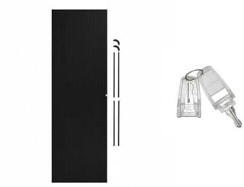 Tambour Shower Room Door Kit 2000mm x 600mm Black Waterproof Sliding Door for Campervan Caravan Motorhome RV – Lockable with 2 Keys, Flexi Track System, Trimmable Easy Install Enclosure Bundle