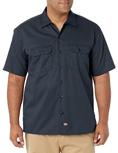 Dickies Men's Work Regular Fit Short Sleeve Casual Shirt, Blue (Dark Navy), XXX-Large