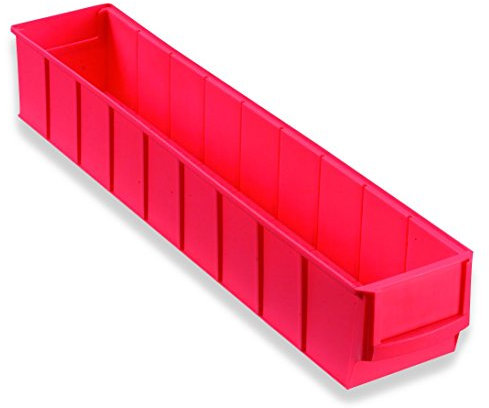 hünersdorff Regalbox / Stapelbox / Lagerbox aus Polypropylen, hohe Formstabilität und Belastbarkeit, breit, Volumen: 2,82 L, Farbe: Rot