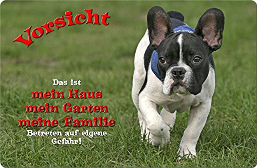 Nanyuk +++ Französische Bulldogge - Metall Warnschild Schild Hundeschild Sign - FBD 01 T1