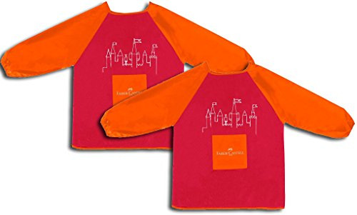 Faber-Castell Kinder-Malschürze , Rot / Orange, Doppelpack