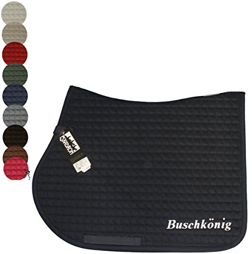 Eskadron Vielseitigkeits Spruch-Schabracke 'Buschkönig', Schabrackenfarbe:schwarz, Garnfarbe:dunkelgrün