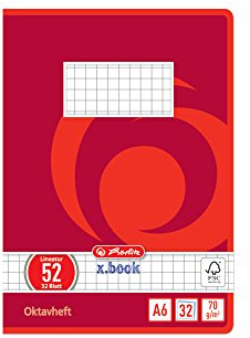 10 Oktavhefte / A6 / 32 Blatt / kariert / Lineatur 52