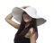 Sonnenhut für Damen, Mädchen, einfarbig, faltbar, breite Krempe, elegante Schleife, Sonnenhut, Bohemia-Stil, Sommer, Strand, Strohkappe, LSF 50+, Weiss/opulenter Garten, Einheitsgröße