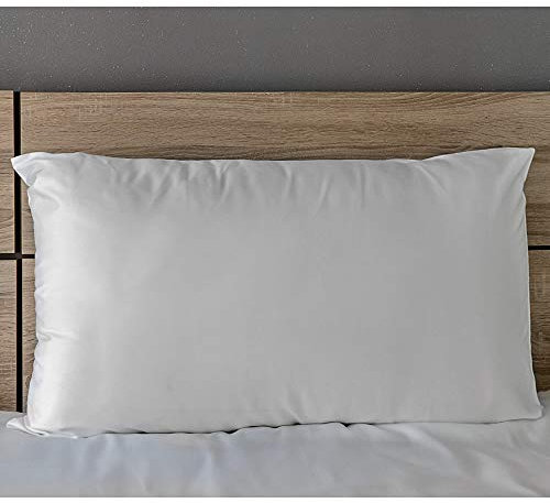 Provence Kissenbezug, ägyptische Baumwolle, Fadenzahl 500, klassisch, 50 x 75 cm, Bettwäsche Made in Portugal, Weiß, 2 Stück