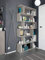 Dmora - Libreria Joliet, Mobile portalibri alta bifacciale, Scaffale divisorio con 5 ripiani, Scaffale da ufficio moderno, 80x24h192 cm, Grigio cemento