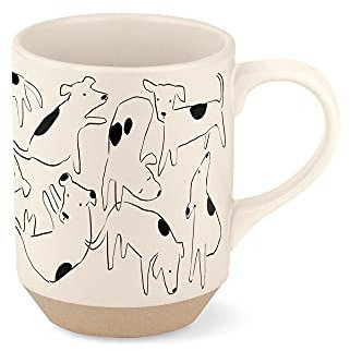 Fringe Studio 429011 Nosey Dogs Spot Stoneware Mug, Natural
