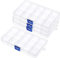 Gebildet 4pcs Plastic Storage Case Transparent Accessory Parts Storage Box for Pills,Herbs,Tiny Bead,and Other Small Items