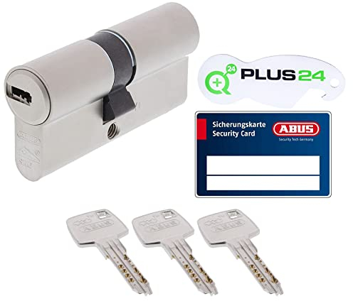 QPlus24 Set aus Schließzylinder EC660 30/30 verschiedenschliessend mit Sicherungskarte, 3 Schlüssel und QPlus24 Einkaufswagenlöser