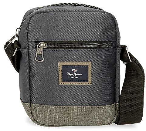 Pepe Jeans Harry Schultertasche Grau 15x19,5x6 cm Polyester mit Details aus Kunstleder