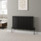 DuraTherm® 600 x 1020mm Black Horizontal Designer Radiator Single Column Oval Tube Modern Central Heating Panel Bathroom Radiators