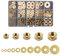 FEEIMOL 253 Pcs Brass Hex Nuts and Flat Washers Assortment Set M3 M4 M5 M6 M8