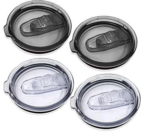 AICMEI 4 Replacement Lids for Stainless Steel Tumbler Travel Cup, Leak and Spill resistant Lid for 30 OZ or Others of Insulated Mugs With an Inside Diameter of 3.7-3.74 Inches