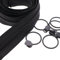 5# Schwarze Nylonspulen-Reißverschlüsse Meterware 10 Yards mit 25 Stück schwarzen Schiebern für DIY Schneider Nähen Handwerk, Gepäck, Kleid, Sofakissen, Kissen, Tasche Leekayer (Schwarz)