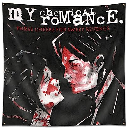 AJILUYA My Chemical Romance Flagge, Wandteppich, 122 x 120 cm, lustiges Poster für Schlafzimmer, Wohnzimmer, Studentenwohnheim, Wanddekoration