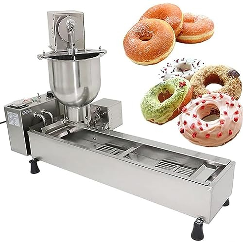 AOKLEY 3000w Fabricante Comercial donas Escritorio, máquina donas Acero Inoxidable, automática para Hacer Donuts Maquina, para Hacer donas Mini (Tener 3 moldes),110V