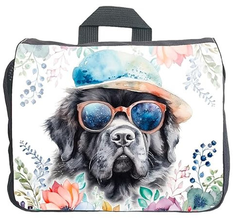 Cadouri Hundezubehörtasche mit Neufundländer - Aufbewahrungstasche mit Hunderasse für Hundebesitzer - originelles Geschenk - handgefertigt
