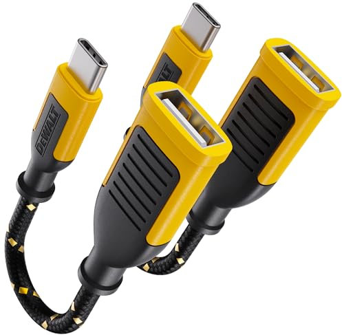 Dewalt Heavy Duty Usb To Usb C Adapter 2Pack, Usbc Male To A Female Otg Charger Type C Converter For Apple Watch Ultra 7 8 9, Iphone 16 15 Plus Pro Max, Airpods 3, Ipad Air, Car, Samsung Galaxy S24 23