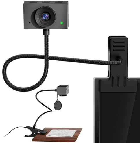 Webcam Full HD 1080p pour PC, caméra d'ordinateur FOV à 95°, webcam avec microphone, caméra Web USB pour ordinateur Plug and Play, webcam à écran intermédiaire avec support col de cygne et protection