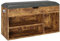 Shoe Bench with Padded Seat, Bed End Stool with Hidden Storage Bench With Storage Chest & 3 Compartments Hallway, Bedroom, Living Room, Easy Assembly, Industrial Design (Brown)