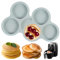Butabeishy Stampo in silicone per pancake, 2 pezzi, 3 cavità per friggitrice ad aria calda, grigio, antiaderente, per muffin, torte d'uovo, cheesecake, panini e dessert