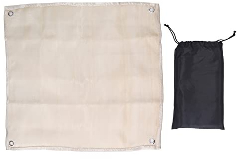 Segrehy Feuerlöschdecke 50x50 cm aus hitzebeständiger Glasfaser (bis 550°C), Brandschutzdecke zum schnellen Entfalten mit Aufbewahrungshaken, für Küche, Fettbrände, Auto, Grill & Camping