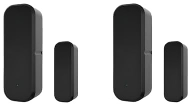 Zigbee Tuya Smart Door Window Sensor - Wireless Contact with Instant App Push Notification - For Home Security & Smart Home Automation (2xzigbee, Black)
