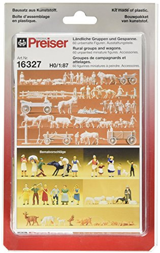 Preiser 16327 Country Groups Gespanne Unpainted H0