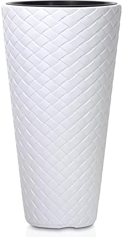 MATUBA 57L SLIM planter, avec réservoir, dimensions (mm) 400x400x780, couleur Blanc