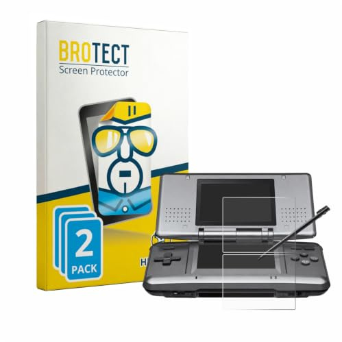 BROTECT (2 Stück Schutzfolie für Nintendo DS Displayschutz Folie Made in Germany, Ultra-Klar