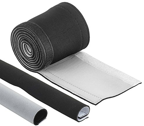 Kabelschlauch Kabelkanal Exeta 1,60 m Flexibler Neopren Kabelkanal Kabel Management mit Klettverschluss für TV Computer Audio - Versteckt, bündelt, organisiert und schützt Kabel -Schwarz (160x11cm)