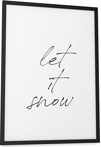 Papierschmiede® XMAS Poster Let It Snow, 30x40 cm Deko mit Spruch zu Weihnachten, Wohnzimmer Wanddeko, Schlafzimmer, Küche Dekoration ohne Rahmen, Deko zu Weihnachten